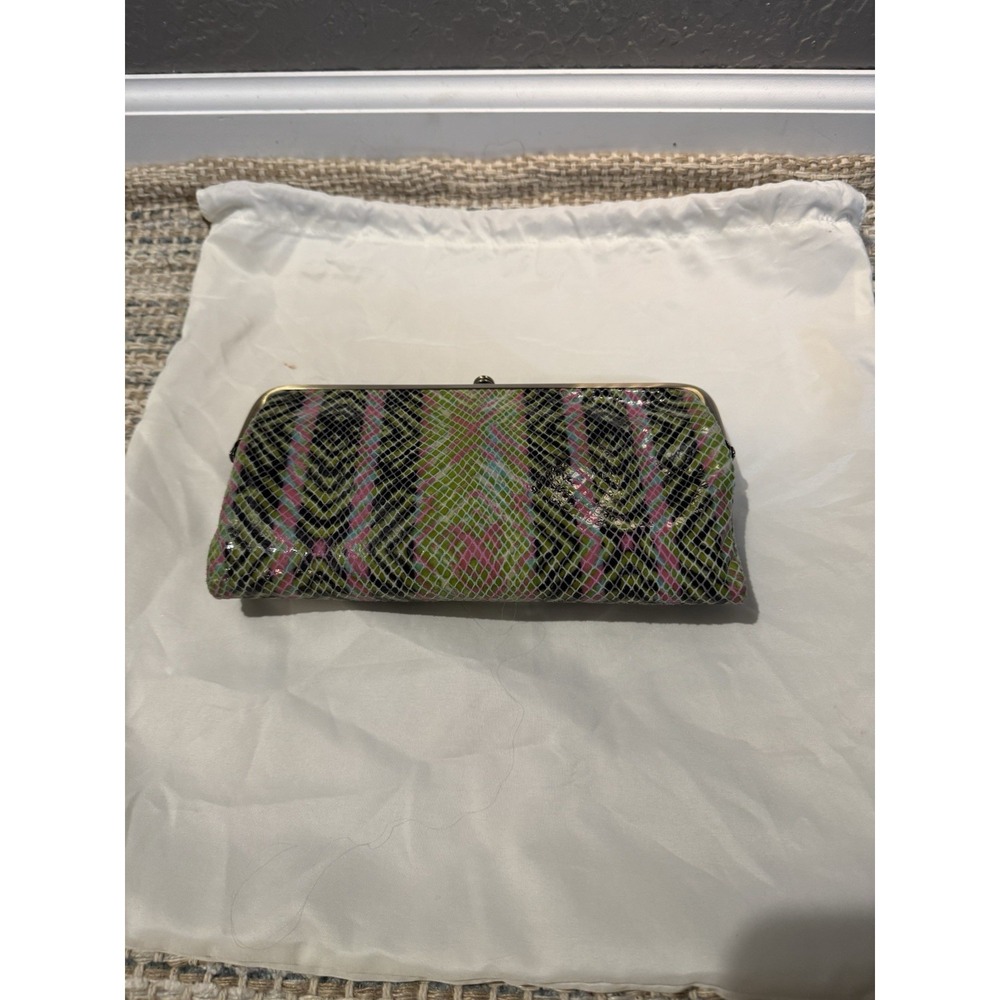 Hobo Lauren Multicolor Snakeskin Leather Kiss Lock Clutch Dust Cover Nwt